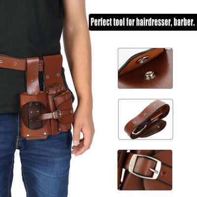 

Greensen Professional Hairdressing Holder Scissor Comb Clip Holder Case Waist Bag Brown Waist BagHairdressing Holder