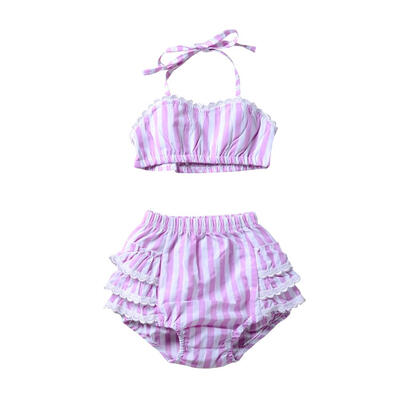 

Toddler Baby Girls Stripe Split Swimwear Children Beach Swimsuit Bikini Set