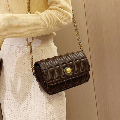 

Small fragrance bag female 2019 new wave fashion wild Korean version of the small square bag shoulder Messenger bag Lingge chain bag