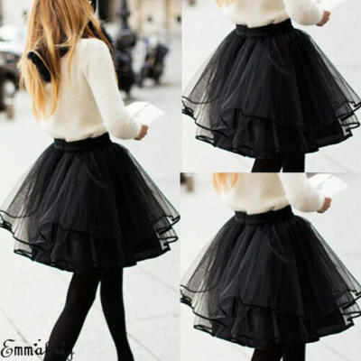 

Women Layers Tulle Skirt Mini Dress Princess Girls Ballet Tutu Dance Party Skirt