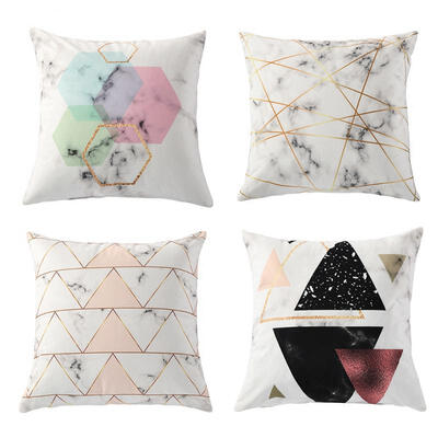 

Greensen 4 Pcs Throw Pillow Case Cushion Covers Home Decorative Square PillowcasesMarble Pattern