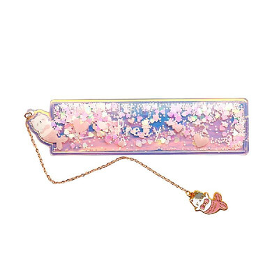 

Creative Cartoon Ruler Multifunctional Bookmark with Metal Pendant Study Stationery 12cm for School Students Office