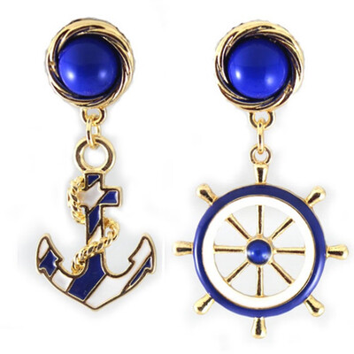 

1 Pair Women Elegant Anchor Helm Style Alloy Long Dangle Drop Jewelry Earrings Ear Accessories