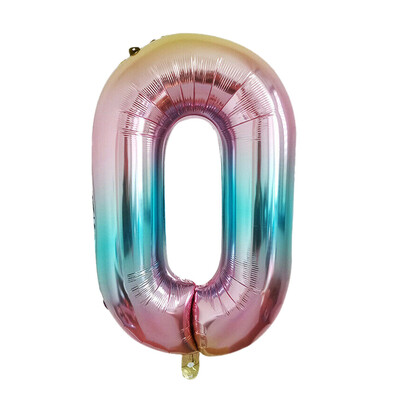 

Siaonvr 40 Inch Rainbow Gradient Number 0-9 Foil Digital Balloons For Birthday Party
