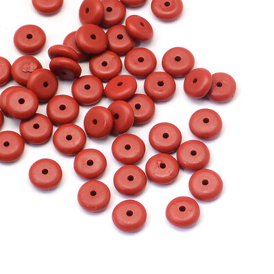 

Rondelle Cinnabar Beads FireBrick 8x3mm Hole 12mm