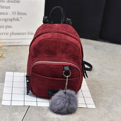 

Women Corduroy Satchel Travel School Backpack Girl Rucksack Handbag Shoulder Bag