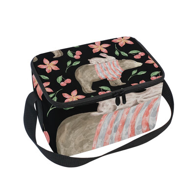 

ALAZA Insulated Lunch Box Sloth Pattern Lunch Bag for Men Women Portable Tote Bag Cooler Bag