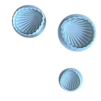 

3pcs Food Grade Plastic Cookie Cutter DIY Conch Shape Baking Tool Fondant Cake Molds Mould