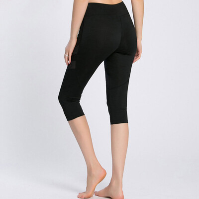 

Tailored Women Skinny Leggings Patchwork Mesh Yoga Leggings Fitness Sports Capri Pants
