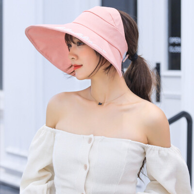 

Sunshade cap woman summer tide Korean version 100 sunscreen cap big edge UV protection solar cap anti-ultraviolet empty top hat