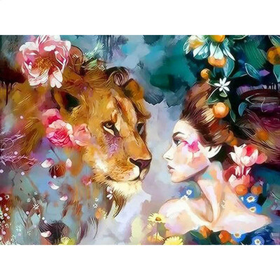 

Diamond Mosaic Lion Diamond Embroidery Full Display Diamond Painting Accessories Animal Rhinestones Pictures