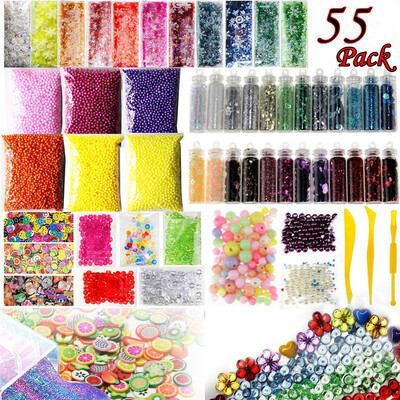 

Siaonvr Slime Supplies Kit 55 Pack Slime Beads Charms Slime Tools For DIY Slime Making