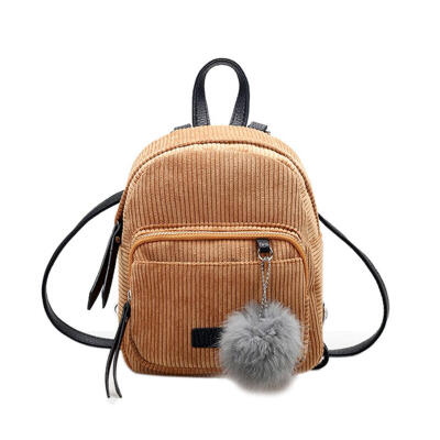 

Girl Small Mini Backpack Women Fur Ball Winter Velvet School Shoulder Bag