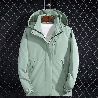 

Roseonmyhand Womens Casual Waterproof Hoodie Zipper Hat Detachable Outdoor Sport Coat