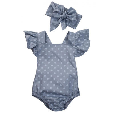 

Newborn Infant Baby Girls Clothes Polka Dot Romper Jumpsuit Sunsuit Outfits Sets