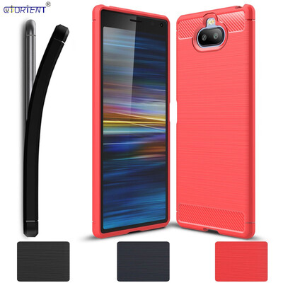 

Soft Bumper Case Sony Xperia 20 Carbon Fiber Case Cover Sony Xperia 20 TPU Cover Sony Xperia20 Silicone Cases