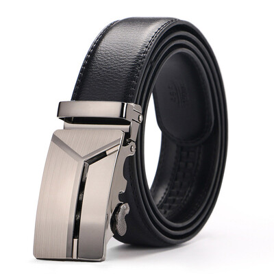 

Free Shipping men fashion Brand Genuine Leather belts for men High quality metal automatic buckle Strap Famous Brand Belt