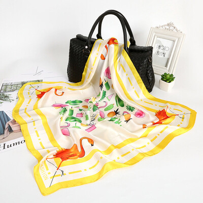 

Korean version of autumn&winter wild scarf dual-use shawl womens bib wild fashion printing silk scarves sunscreen