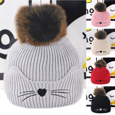 

Toddler Baby Girl Boy Kids Winter Pompom Ball Knit Hat Cap Beanie Bonnet