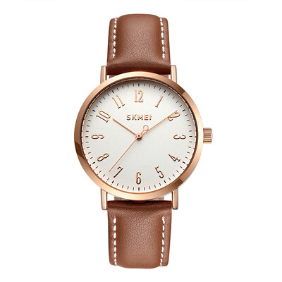 

Time beauty skmei watch ladies fashion simple watch student belt quartz female watch brown