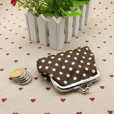 

Women Girls Small Wallet Change Coin Purse Hasp Polka Dots Clutch Holder Bag