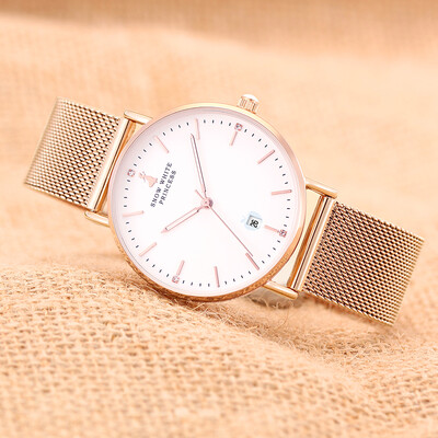 

Disney watch female fashion trend student watch female steel belt waterproof calendar girl quartz watch vibrating network red with the ins T1150RG