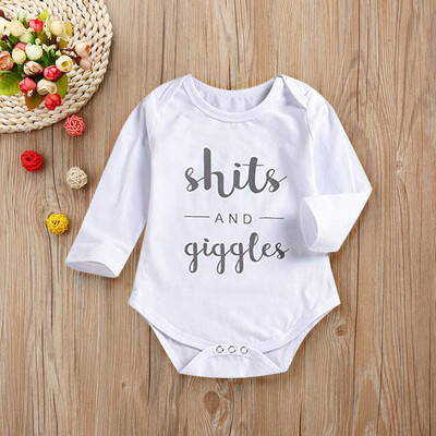 

Newborn Infants Baby Boys Girls Letter Print Long Sleeve Romper Jumpsuit Outfits