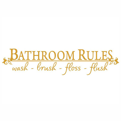 

〖Follure〗BATHROOM RULES Wash Brush Floss Flush Quote Saying Wall Sticker For Bathroom