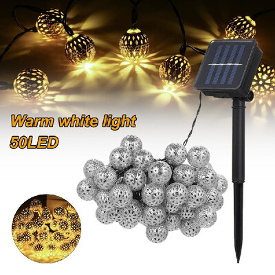 

Solar String Lights Moroccan Metal Ball Outdoor Lamp Decor Lighting