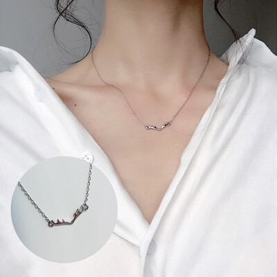 

Woman Beautyful Necklace Geometric Four Leaf Clo-ver Heart Shape Crystal Pendant Necklace Jewelry