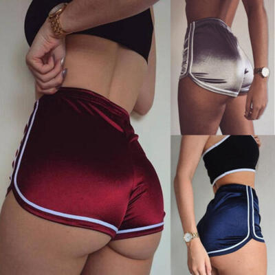 

US Stock Women Casual Running Yoga Sports Shorts Gym Workout Waistband Hot Pants