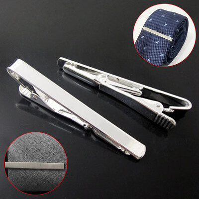 

〖Follure〗Silver 60MM Tie Bar Clip Stainless Steel Skinny Mens Boys Plain Solid Clasp Pins