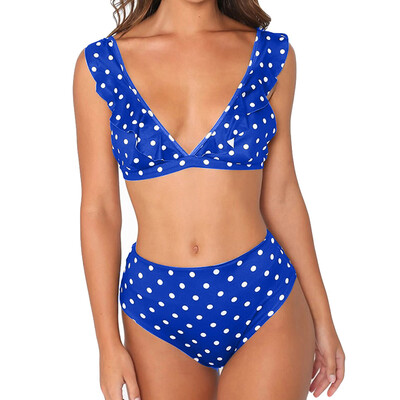 

Saidsome Womens Piece Wave Swimsuit Lotus Leaf Bikini Swimwear Beachwear Bathing Suit