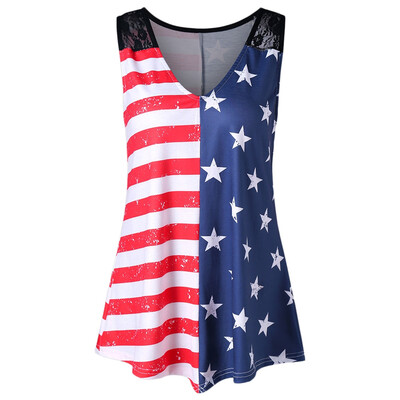 

American Flag Print Tank Top
