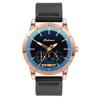 

Gobestart Fashion Leather Mens Quartz Watch Mens Watch Luxury Casual Watch Clock