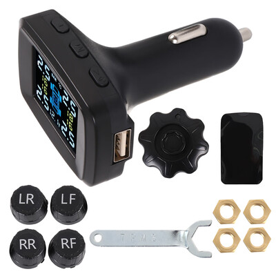 

LCD Car TPMS Tyre Tire Pressure Monitoring System Wireless w 4 External Sensor
