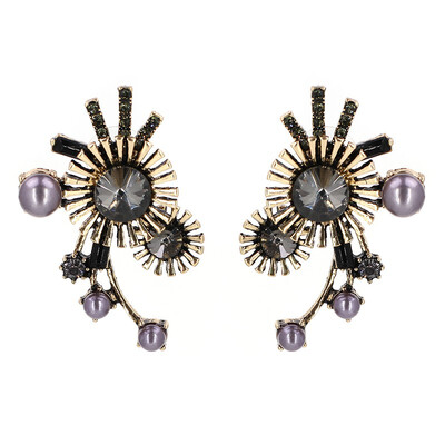 

3 Colors NEW Women Fashion Jewelry Style Lovely Earrings Handmade Pearl Sweet Stud Crystal Earrings For Women W2403
