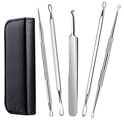 

〖Follure〗Stainless Facial Acne Spot Pimple Remover Extractor 5Pcs Comedone Tool