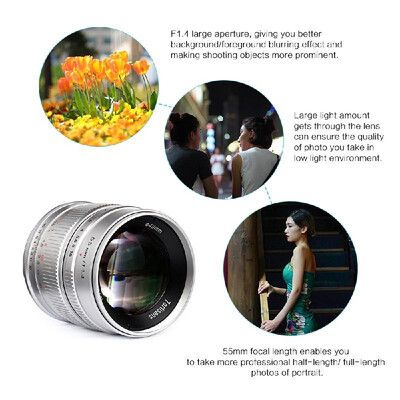 

7artisans 55mm f14 APS-C Large Aperture Prime Lens Manual Focus for Canon M1 M2 M3 M5 M6 M10 M100 M50 EOS -Mount