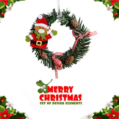 

〖Follure〗Mini Christmas Wreath Decor Wall Door Ornament Garland Xmas Party Decor