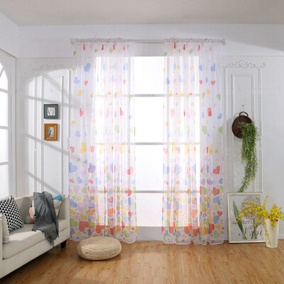 

Polyester Bright Flower Pattern Vines Leaves Tulle Door Window Curtains Drape Panel Sheer Scarf Valances Senior