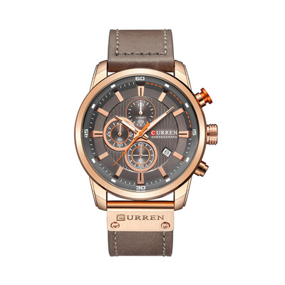 

Gobestart Waterproof Calendar Quartz Watch Round True Three Eyes Mens Business Watch