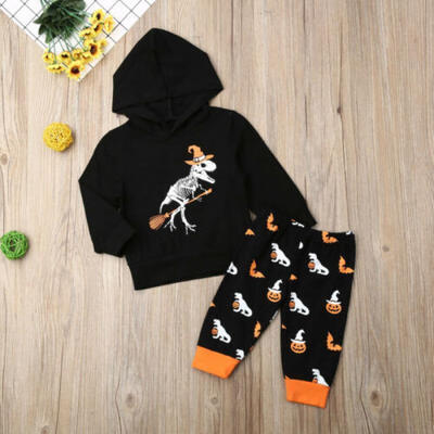 

US Kid Baby Boy Hoodie Tops SweatshirtPumpkin Pants Halloween Tracksuit Outfit
