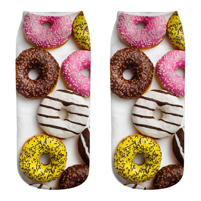 

1 Pair Harajuku Doughnut Food Cartoon Socks Women Fashion Spring Summer Low Cut Ankle Short Socks Female Fresh Style