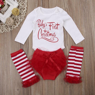 

Xmas Kid Baby Girl Clothes Jumpsuit Romper Bodysuit Leggings Shorts Outfit Set