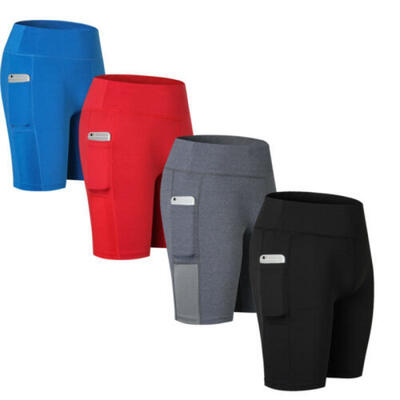 

Womens Yoga Shorts Pocket Compression Butt Lift Fitness Booty Pants Sportwear