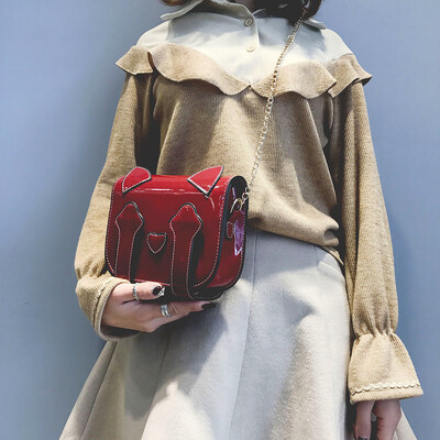 

Tailored Women Girl Fashion Patent Leather Cute Cat Crossbody Shoulder Bag