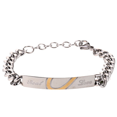 

Titanium Steel True Love Couple lovers Bracelet bangle Valentine Day gift