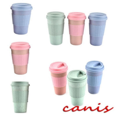 

Reusable Green Wheat Straw Mug Travel Coffee Cup Office Staff Student Cup