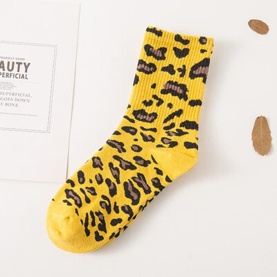 

Womens Casual Ankle High Socks Breathable Cotton Comfortable Leopard Print Long Socks